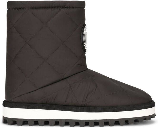 Dolce & Gabbana logo-patch padded boots Black