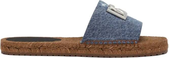 Dolce & Gabbana logo-plaque denim espadrilles Blue
