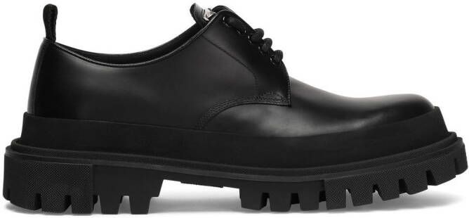 Dolce & Gabbana logo-plaque detail Derby shoes Black