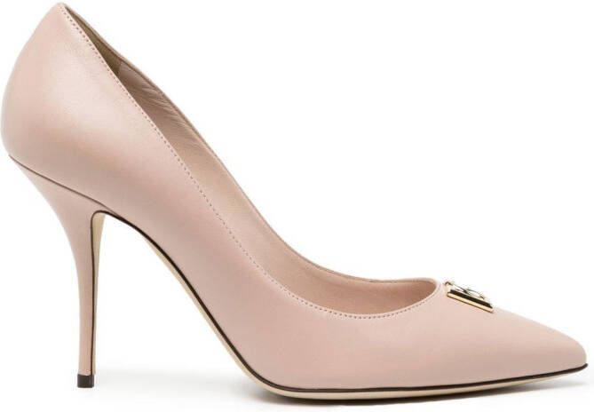 Dolce & Gabbana logo-plaque detail pumps Pink