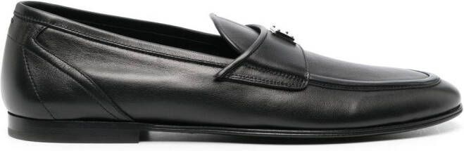 Dolce & Gabbana logo-plaque leather loafers Black