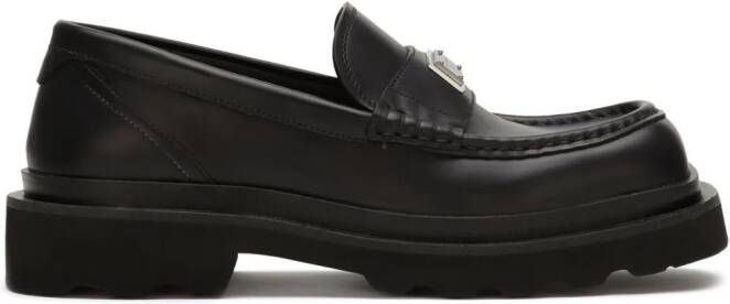 Dolce & Gabbana logo-plaque leather loafers Black