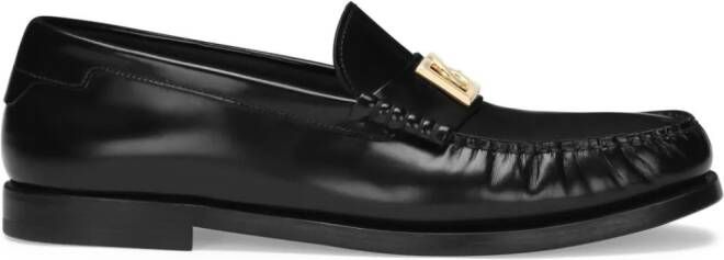 Dolce & Gabbana logo-plaque leather loafers Black