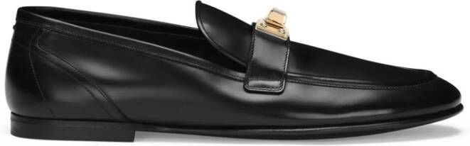 Dolce & Gabbana logo-plaque leather loafers Black