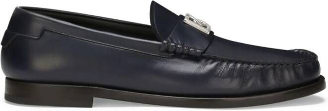 Dolce & Gabbana logo-plaque leather loafers Blue