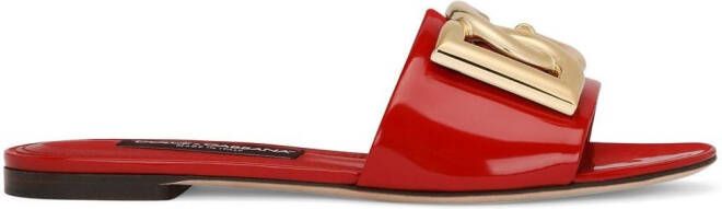 Dolce & Gabbana DG-logo leather sandals Red