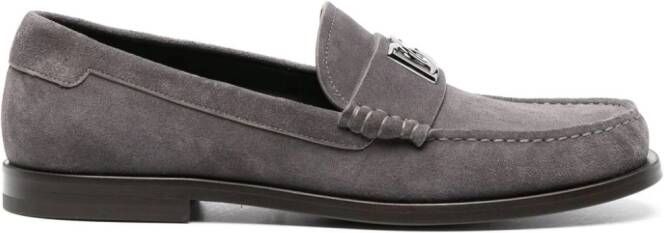 Dolce & Gabbana logo-plaque suede loafers Grey