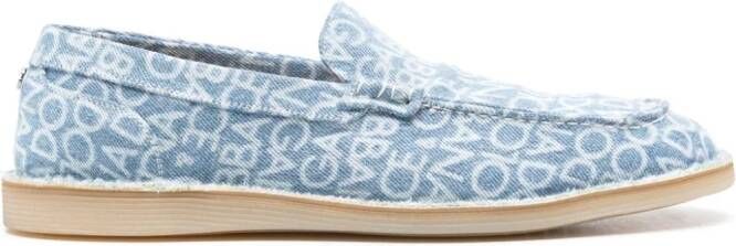 Dolce & Gabbana logo-print denim loafers Blue