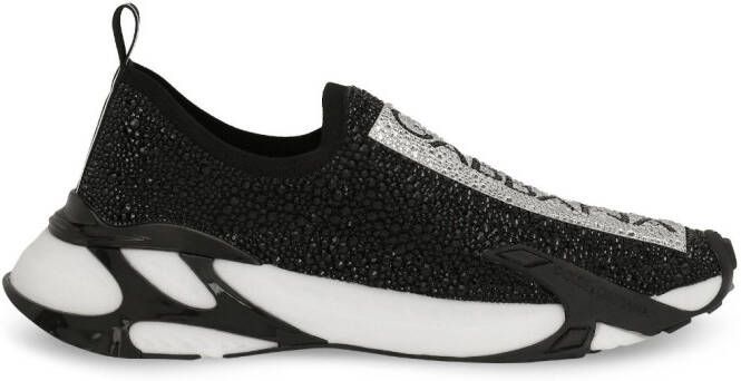 Dolce & Gabbana Fast rhinestone-embellished sneakers Black