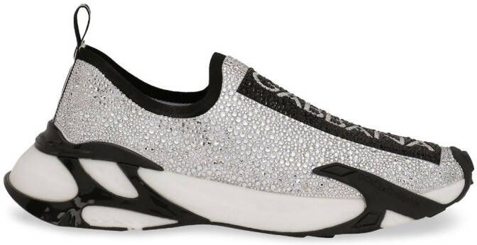 Dolce & Gabbana Fast rhinestone-embellished sneakers White