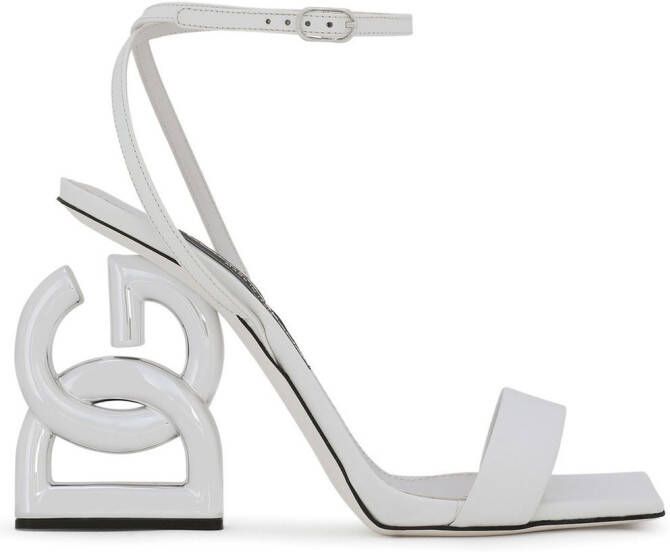 Dolce & Gabbana 3.5 105mm patent leather sandals White