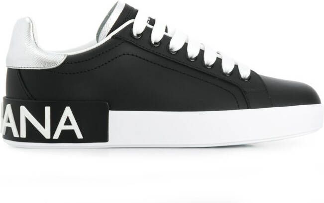 Dolce & Gabbana Portofino leather sneakers Black