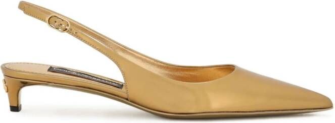 Dolce & Gabbana Lollo 30mm leather pumps Gold
