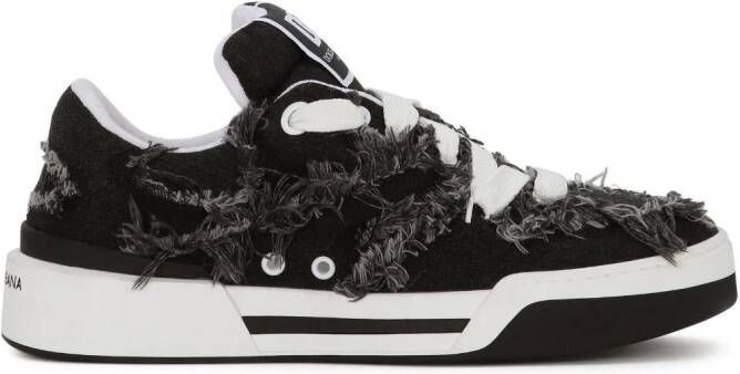 Dolce & Gabbana New Roma fray-trim sneakers Black
