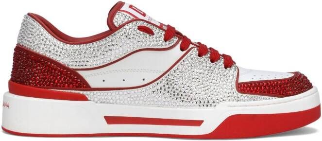 Dolce & Gabbana New Roma rhinestone-embellished sneakers Red