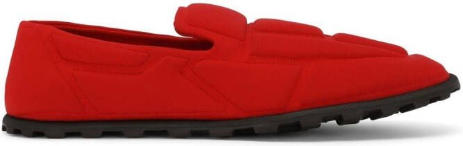 Dolce & Gabbana quilted-finish round-toe slippers Red