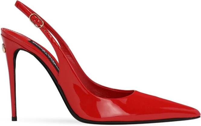 Dolce & Gabbana 105mm patent-finish leather pumps Red