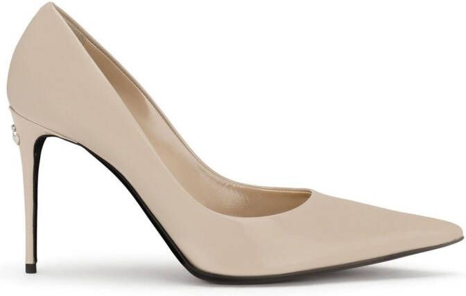 Dolce & Gabbana KIM DOLCE&GABBANA 90mm patent leather pumps Neutrals