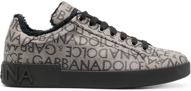 Dolce & Gabbana Portofino jacquard sneakers Black