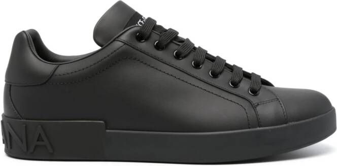 Dolce & Gabbana Portofino leather sneakers Black