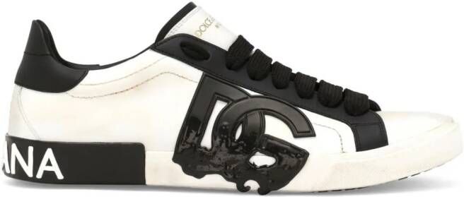 Dolce & Gabbana Portofino leather sneakers White