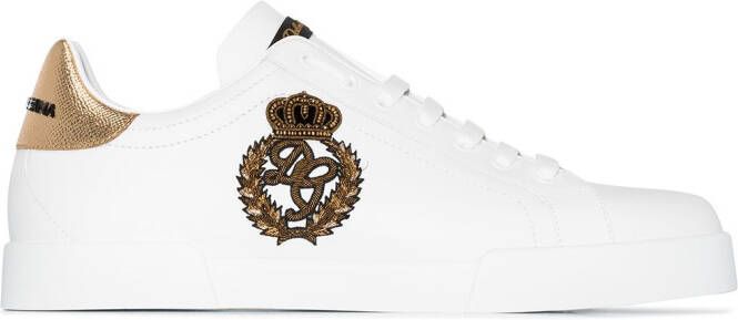 Dolce & Gabbana Portofino crown-patch leather sneakers White