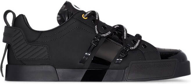 Dolce & Gabbana Portofino leather sneakers Black