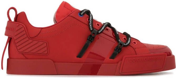 Dolce & Gabbana Portofino leather sneakers Red