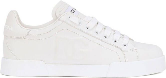 Dolce & Gabbana Portofino logo-embossed leather sneakers White