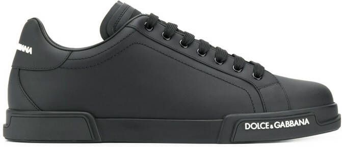 Dolce & Gabbana Portofino leather sneakers Black