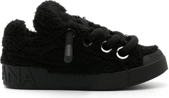 Dolce & Gabbana Portofino terry-cloth sneakers Black