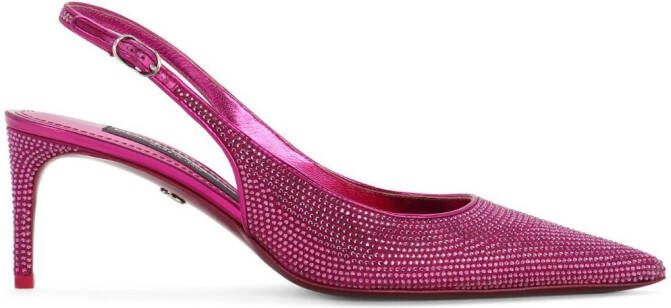 Dolce & Gabbana 60mm rhinestone-embellished slingback pumps Pink