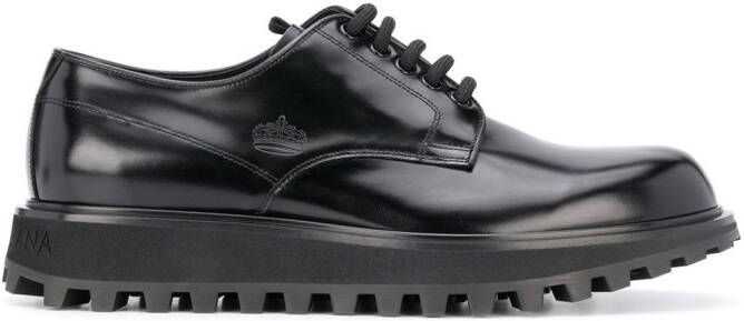 Dolce & Gabbana ridged sole Derby shoes Black