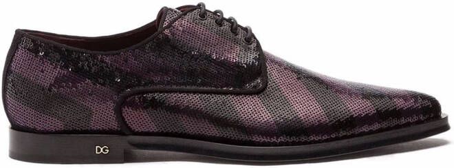 Dolce & Gabbana sequin-embellished Derby shoes Black