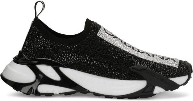 Dolce & Gabbana Fast rhinestone-embellished sneakers Black