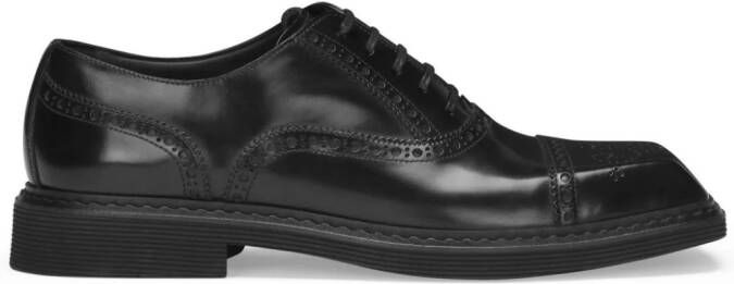 Dolce & Gabbana square-toe leather Derby shoes Black