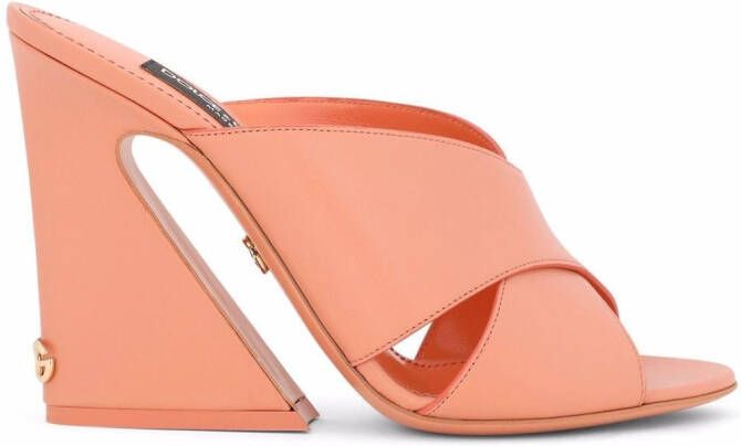 Dolce & Gabbana tapered-heel leather sandals Brown