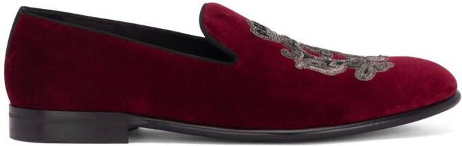 Dolce & Gabbana embroidered velvet slippers