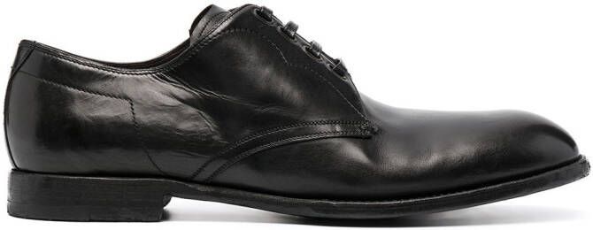 Dolce & Gabbana vintage-finish calfskin Derby shoes Black
