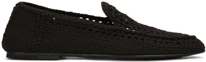 Dolce & Gabbana woven leather slippers Black