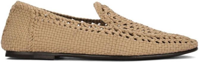 Dolce & Gabbana woven leather slippers Neutrals