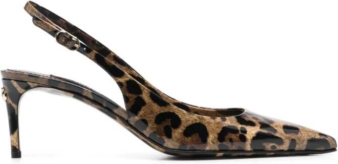 Dolce & Gabbana x Kim 75mm slingback leather pumps Black