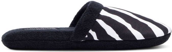 Dolce & Gabbana zebra-print terry-cloth slippers Black