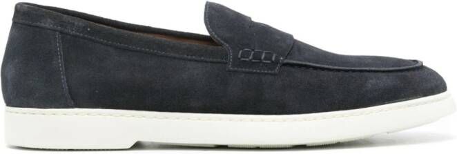Doucal's almond suede loafers Blue