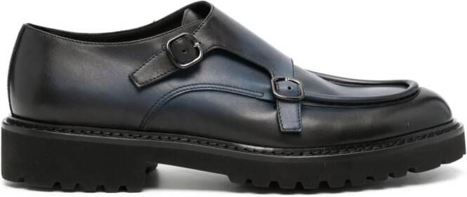 Doucal's double-buckle monk shoes Black