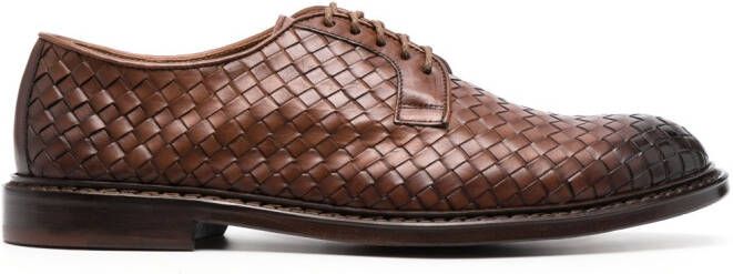 Doucal's interwoven leather derby shoes Brown