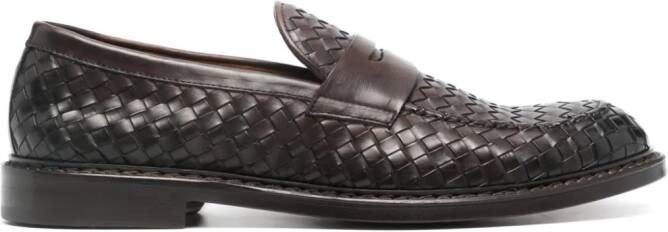 Doucal's interwoven leather loafers Brown