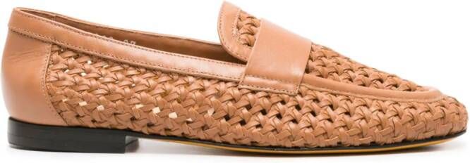 Doucal's interwoven leather loafers Brown