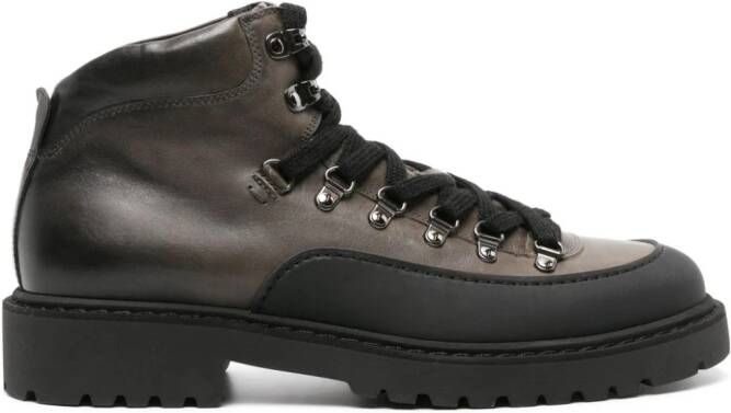 Doucal's lace-up leather ankle boots Grey