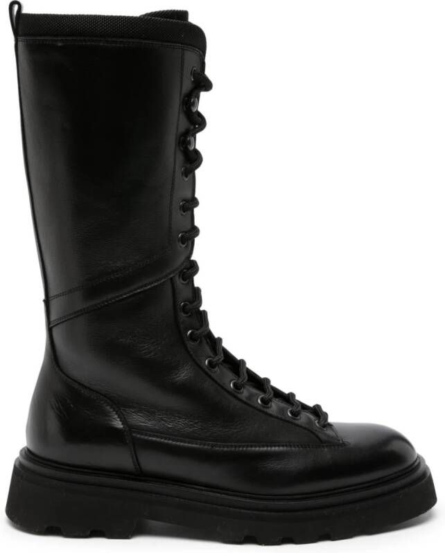 Doucal's lace-up leather boots Black